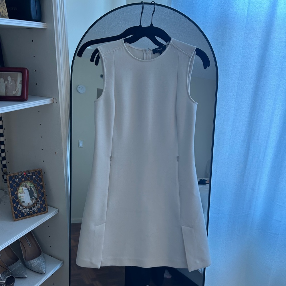 Theory Sleeveless White Mini Dress